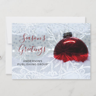 Elegant Snö Scene Red Ornament Company Julkort