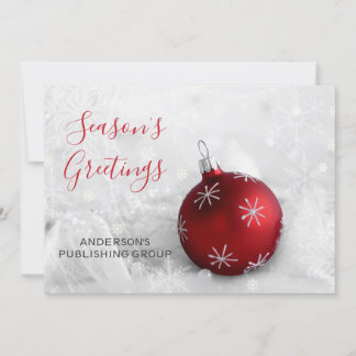 Elegant Snö Scene Red Ornament Company Julkort