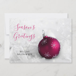 Elegant Snö Scene Rosa Ornament Company Julkort