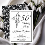 Elegant Snödroppar 50:e Födelsedagsfesten Inbjudningar<br><div class="desc">blommigten "50:e Födelsedagsfesten" för elegantens snowdroppar,  som har en blommigt för snödroppsmotiv med ett blommönster för svartvit snowdroppe på baksidan.</div>