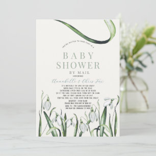 Elegant Snödroppar vattenfärgsbabyskor efter e-pos Inbjudningar