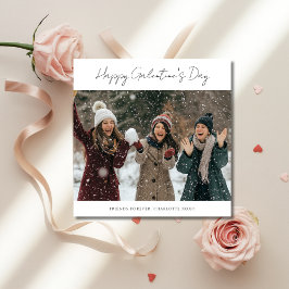 Elegant Snöfärgad Roligt Foto BFF Galentines Day Julkort
