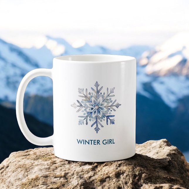 Elegant Snöflake vattenfärg Kaffemugg (Elegant Snowflake Watercolor Coffee Mug)
