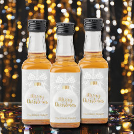 Elegant Snöflake Vit prydnadsjul Spritflaskor Etikett