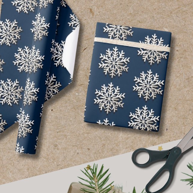 Elegant Snöflake Wrapping Papper Presentpapper (Skapare uppladdad)