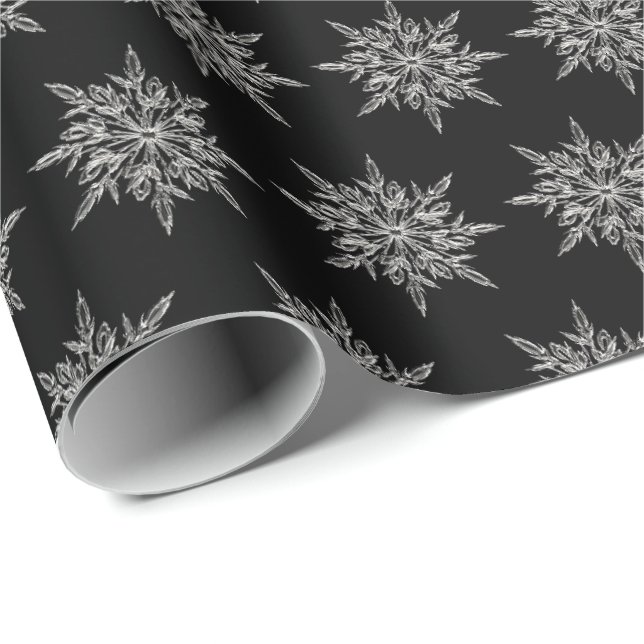 Elegant Snöflinga Is Kristall Jul Inpackningspappe Presentpapper (Rullad Hörn)