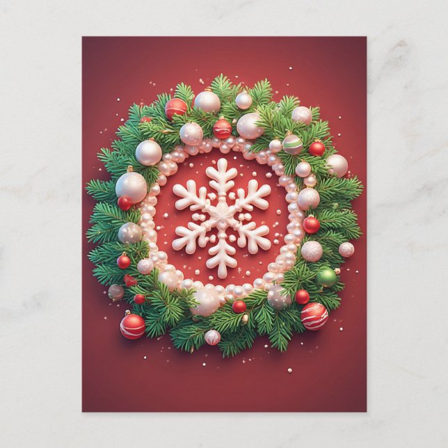 ❄️ Elegant snöflinga jul charm 🎄 Festive  Vykort (Framsida)