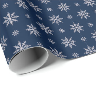Elegant snöflinga Sömlöst Blått Mönster Presentpapper