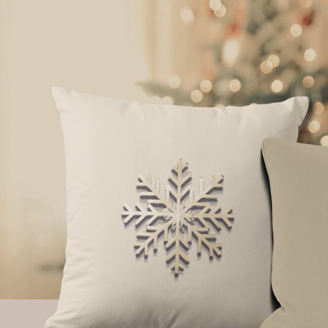 Elegant Snöflingans dekorfärg Kudde (Skapare uppladdad)