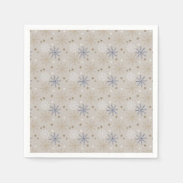 Elegant snöflingemönster Beige Pappersservett