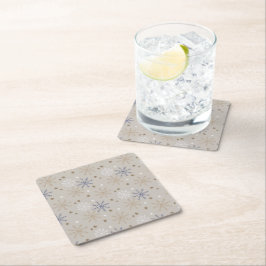 Elegant snöflingemönster Beige Underlägg Papper Kvadrat