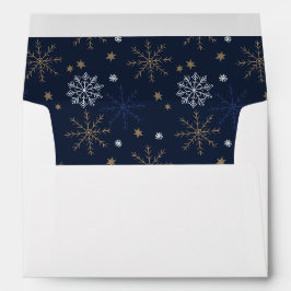 Elegant snöflingemönster mörkblå