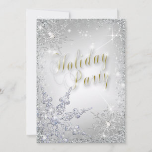 Elegant Snöflingor Ametyst Frost Julfest Inbjudningar