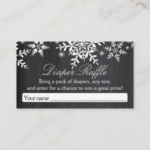 Elegant Snöflingor Baby Shower Diaper Raffle Ticke Tilläggskort