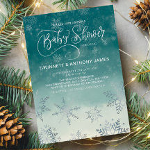 Elegant Snöflingor Baby Shower