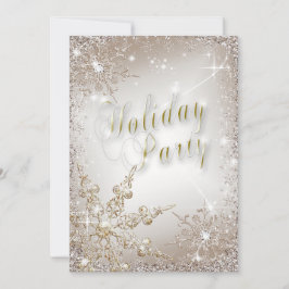 Elegant Snöflingor Bronze Mist Julfest Inbjudningar