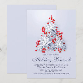 Elegant Snöflingor CHRISTMAS HELGDAG BRUNCH Inbjudningar