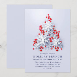 Elegant Snöflingor CHRISTMAS HELGDAG BRUNCH Inbjudningar