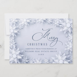 Elegant Snöflingor Corporate jul Hälsning Julkort