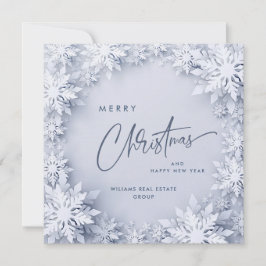 Elegant Snöflingor Corporate jul Hälsning Julkort