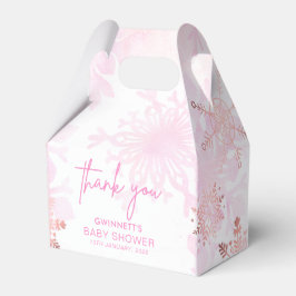 Elegant Snöflingor Girl Baby Shower Presentaskar