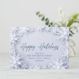 Elegant Snöflingor jul Hälsning Julkort