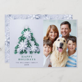 Elegant Snöflingor jul Hälsning PHOTO Julkort