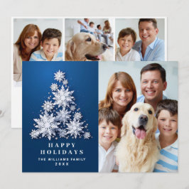 Elegant Snöflingor Julgran 4 Photo Julkort