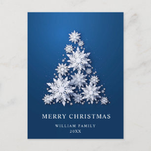 Elegant Snöflingor Julgran Hälsning Helg Vykort