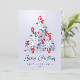 Elegant Snöflingor Julgran Hälsning Julkort