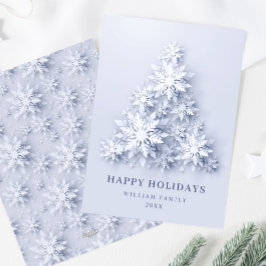 Elegant Snöflingor Julgran Hälsning Julkort