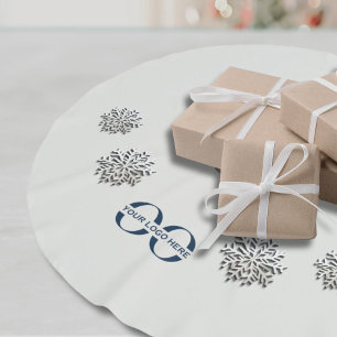 Elegant Snöflingor med Anpassningsbar Logotyp Julgransmatta Borstad Polyester