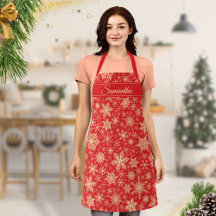 Elegant Snöflingor Monogrammed röd jul