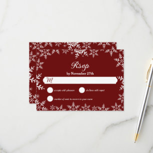 Elegant Snöflingor Röda julvinter Bröllop OSA Kort