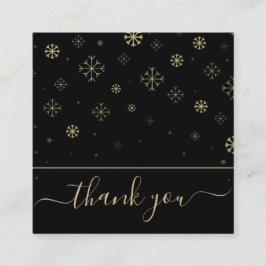 Elegant Snöflingor Tack Kundens moderna svart Fyrkantigt Visitkort