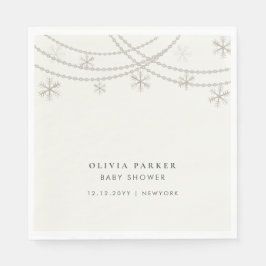 Elegant Snöflingor Winter Baby Shower Pappersservett
