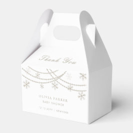 Elegant Snöflingor Winter Baby Shower Presentaskar