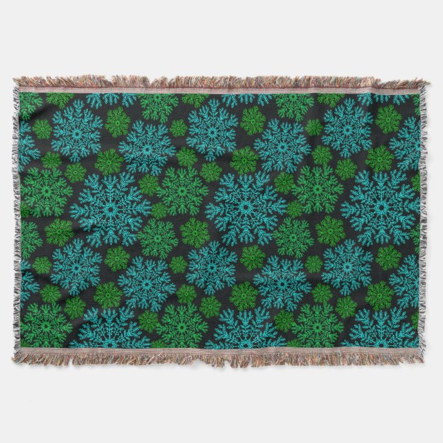 Elegant Snöflingor Winter Mönster Filt (Framsidan)