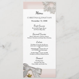 Elegant Snöflingor Winter Wedding Menu Meny