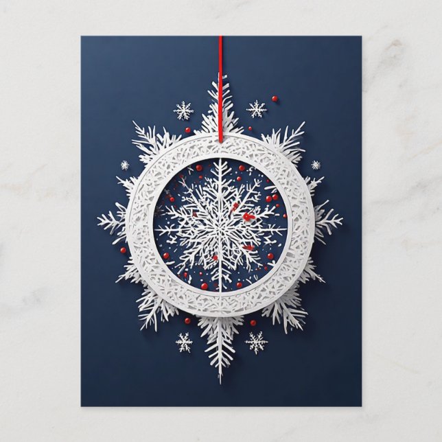 ❄️ Elegant snöflingssnöre Höstens magi ✨ Vinter Vykort (Framsida)