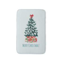 Elegant snöig julgran badrumsmatta