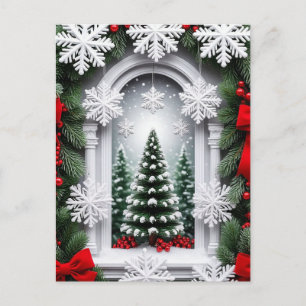 ❄️ Elegant snöig julgran scen 🎄 Vinter Vykort