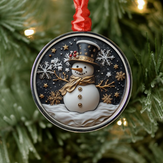 Elegant Snöman Julgransprydnad Metall (Träd)