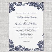 Elegant Snöre Anpassningsbar Bröllop Photo Blue Wh