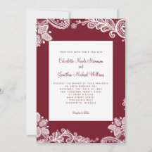 Elegant Snöre Bröllop Anpassningsbar Photo Red Whi