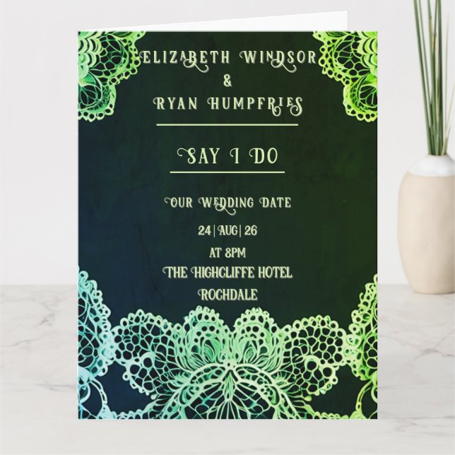 Elegant Snöre' bröllopsinbjudan Kort (Framsida)