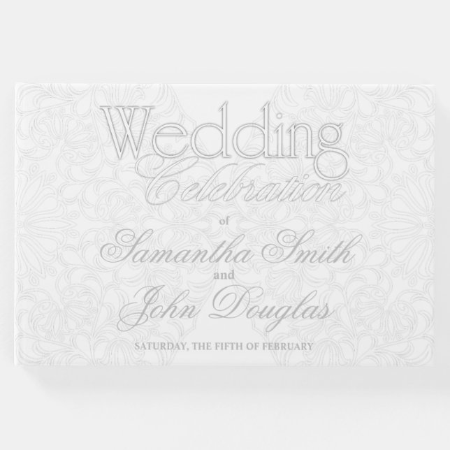 Elegant Snöre Grått & Vit modern minimalistisk Gästböcker (Framsida)