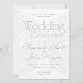 Elegant Snöre Grått & Vit modern minimalistisk Inbjudningar