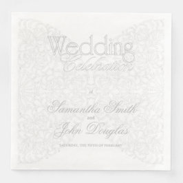 Elegant Snöre Grått & Vit modern minimalistisk Pappersservett