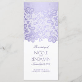 Elegant Snöre Lavender Lila Bröllopsprogram Program